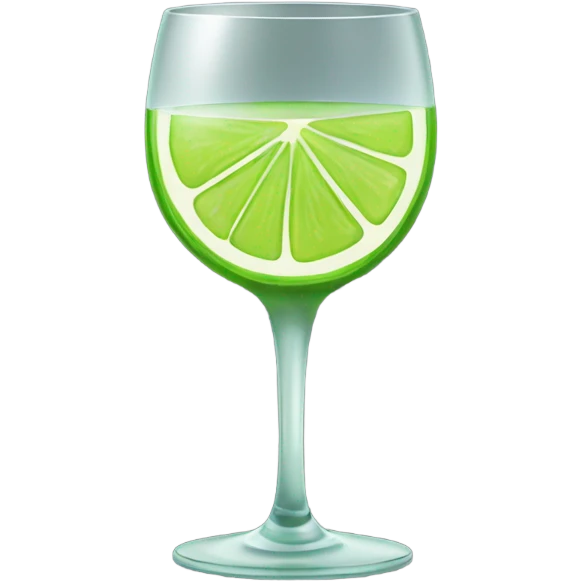 wine glass with a lime garnish emoji