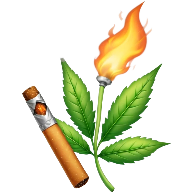 Weed cigarette burning emoji
