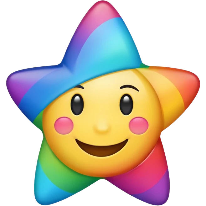 A rainbow star with a smile  emoji