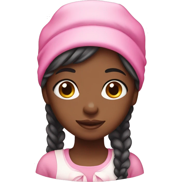 black girl with pink bonnet  emoji