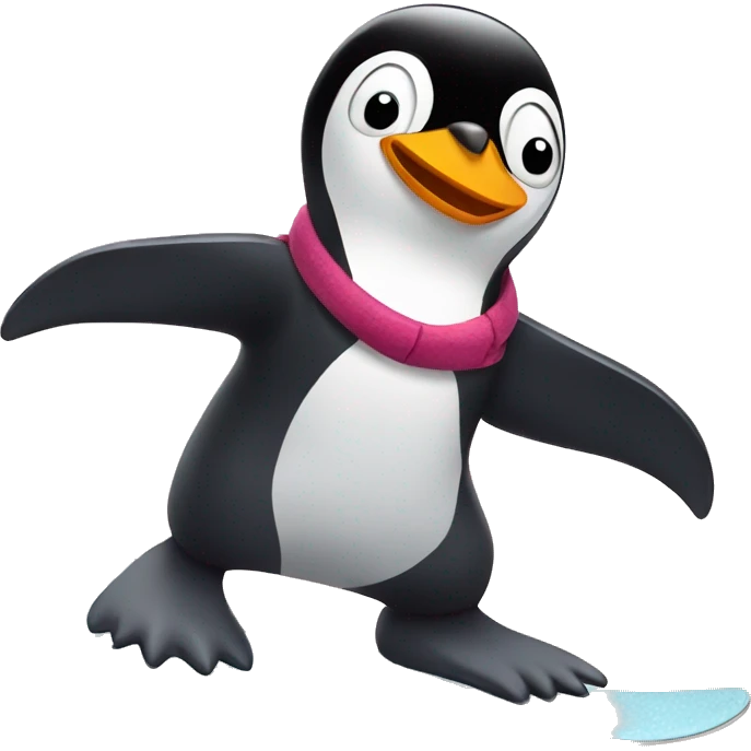 Penguin snowboarding  emoji