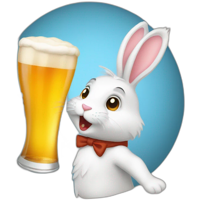 Lapin buvant une bière 🍻 emoji