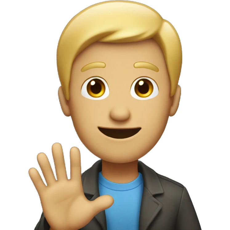 a man waving for saying hello emoji