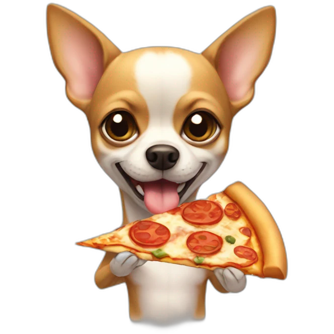 Chihuahua comiendo pizza emoji
