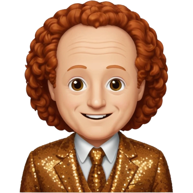 Larry Fine from The Three Stooges with auburn hair, brown sequin suit  emoji