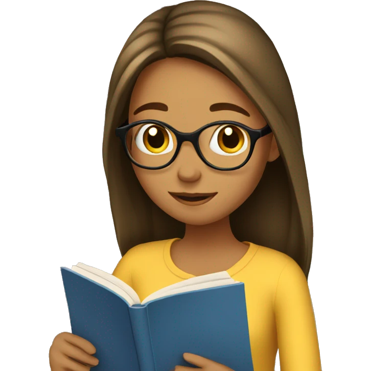 Girl reading a book  emoji