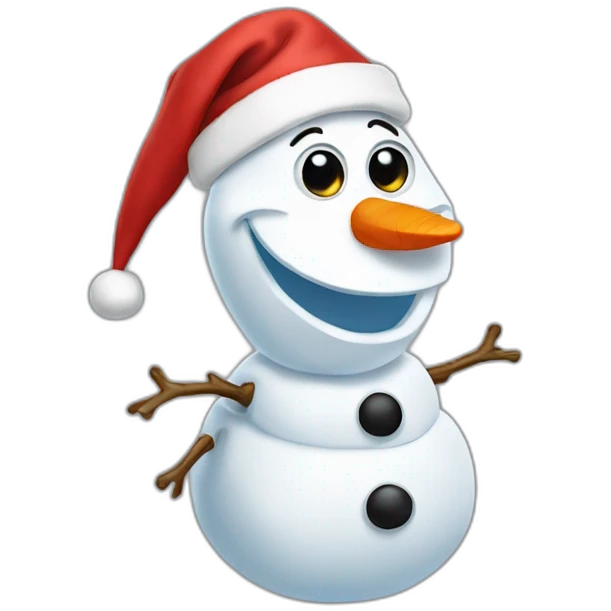 olaf wearing a Santa hat emoji