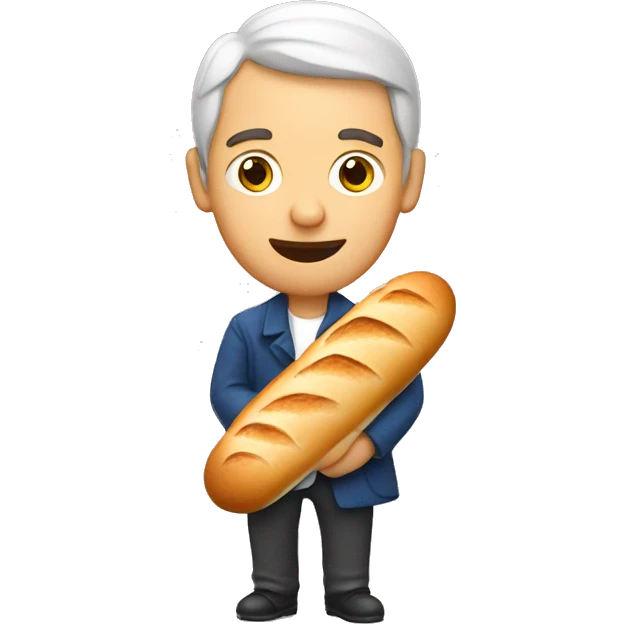 French man with baguette emoji