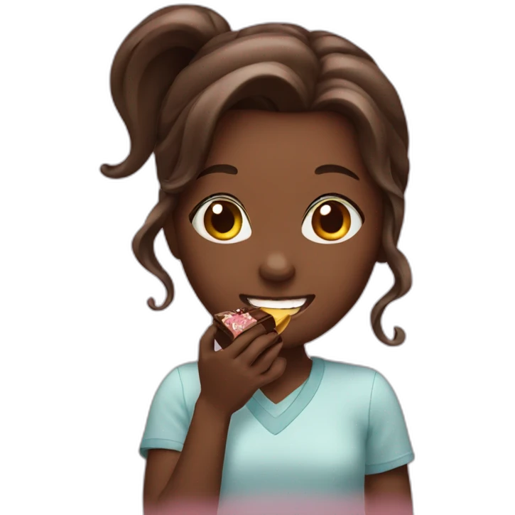 Girl eating chocolate  emoji