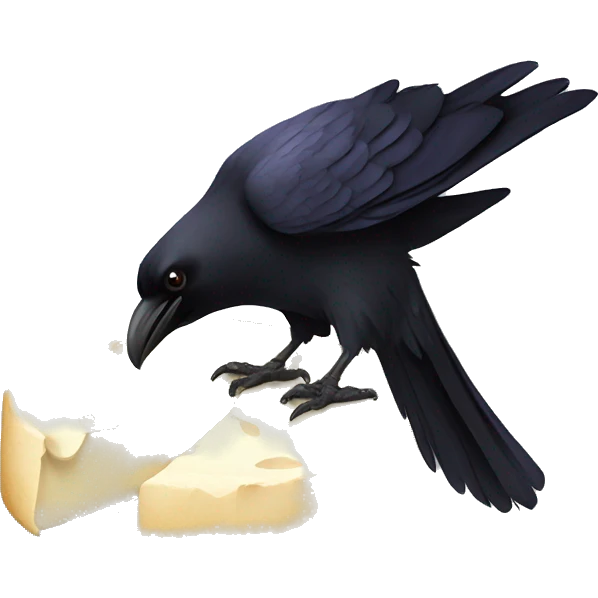 raven with a camembert in its mouth emoji