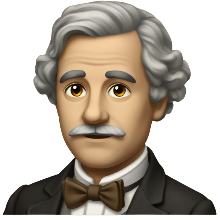 19th century brunette European writer with a bow tie emoji