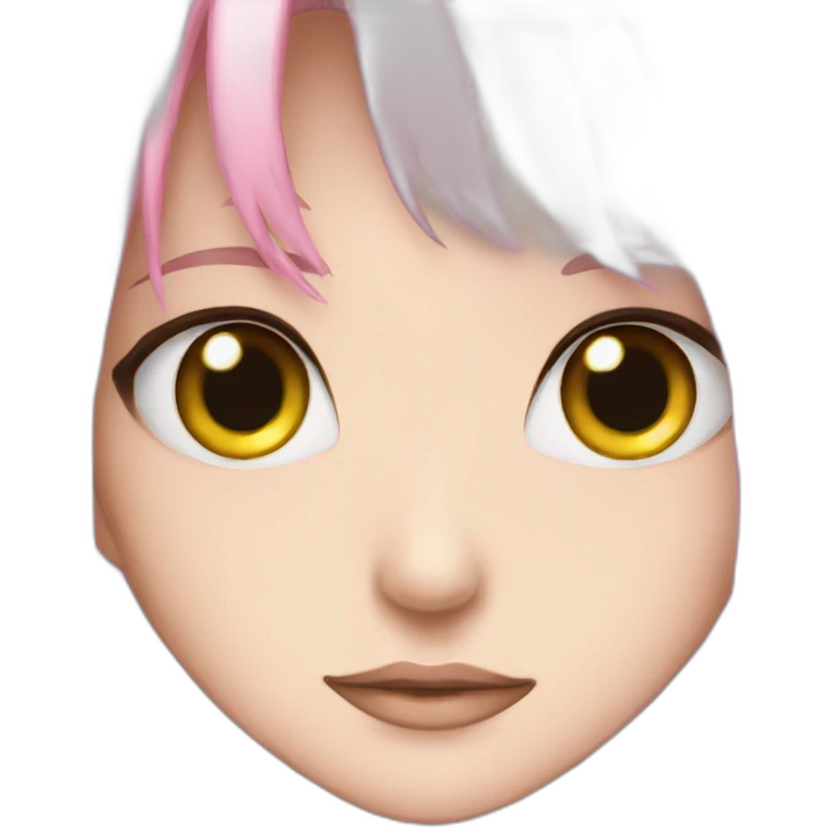 anime pink eyes with long eyes emoji