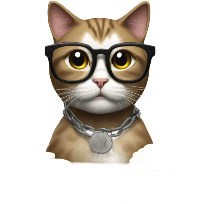 cat in brutal glasses with coins emoji