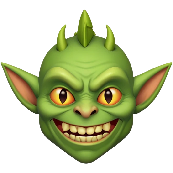 goblin enemy with pointed ears and evil grin emoji