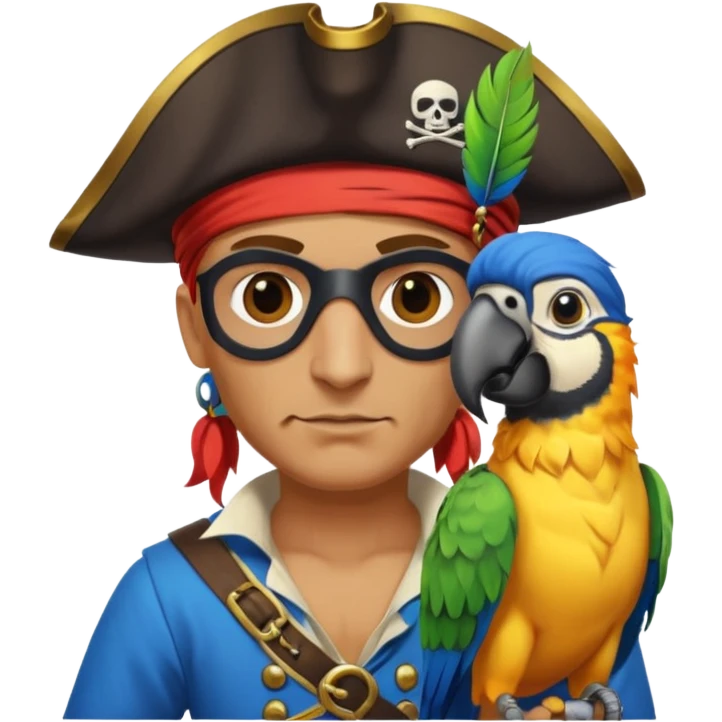 pirate and parrot emoji