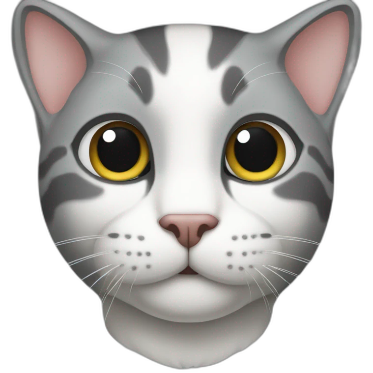 Cat-gray-white-small-ears emoji