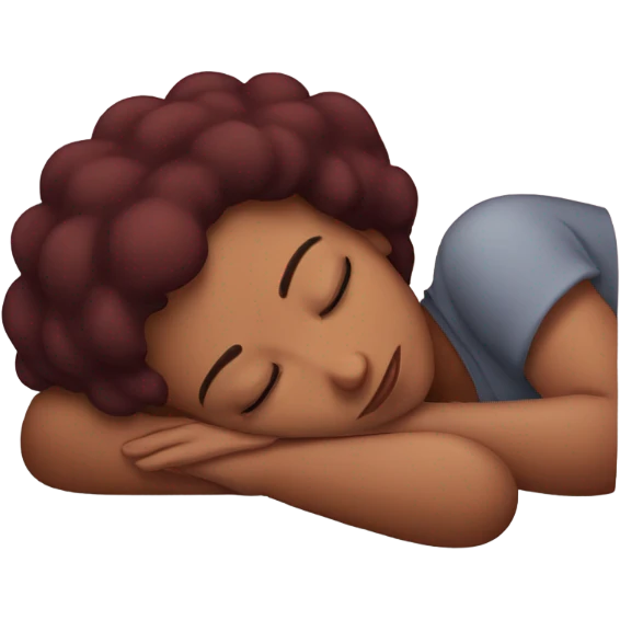 Dark red hair woman sleeping emoji