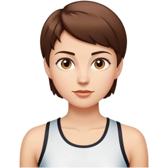 capelli corti marroni alta snella sportiva emoji