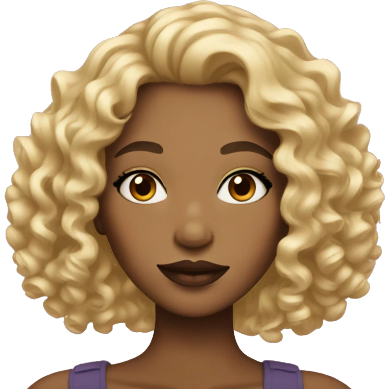 Girl with makeup and curly blonde hair emoji