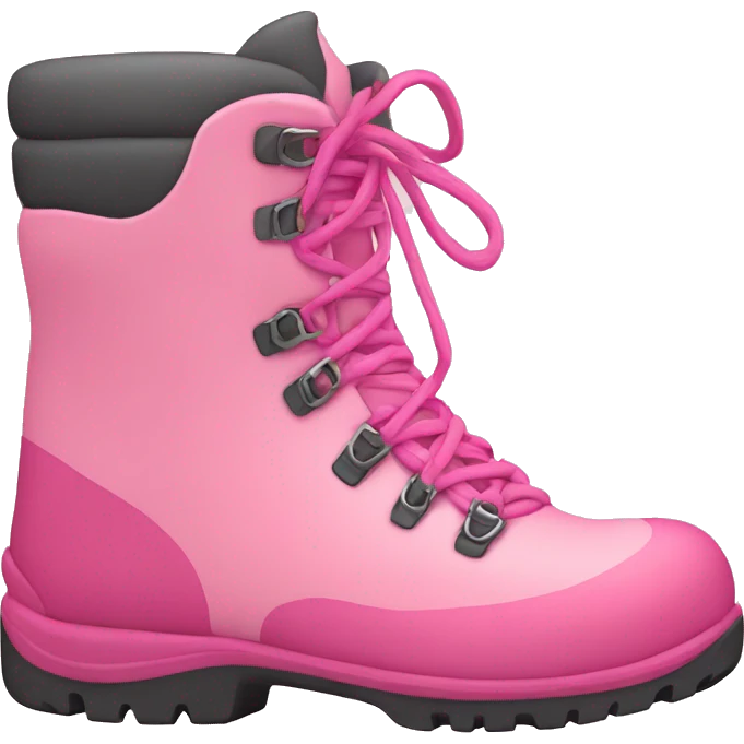 Pink hiking boots with shoe laces emoji