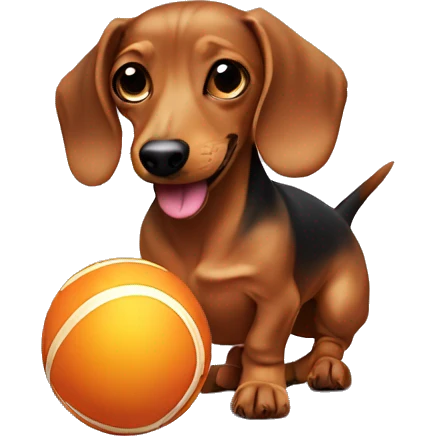 Dachshund playing with a ball emoji