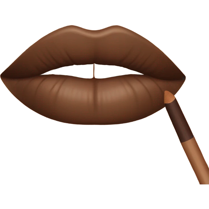 Lips with brown lip liner emoji