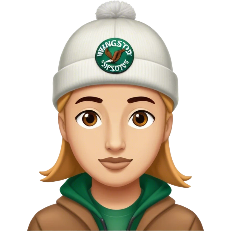  wing stop little genie with a beenie .  emoji