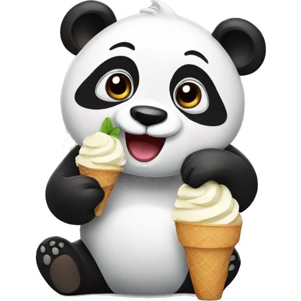 Panda eating ice cream emoji