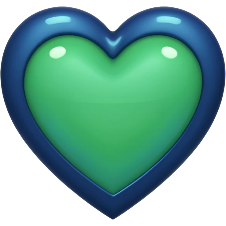 Corazón verde - azul oscuro emoji  emoji