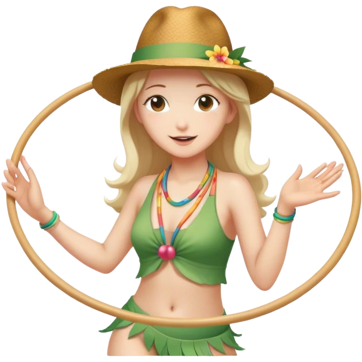 Ren wearing a fedora and dancing with hula hoop  emoji