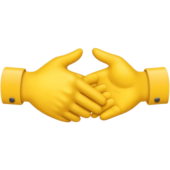 respectful handshake, both yellow hands visible, apple emoji style emoji