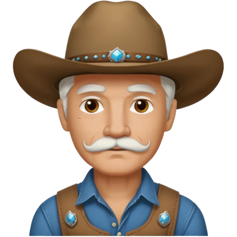 tattooed and mustached cowboys white hair emoji