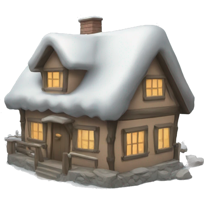 winter cottage emoji