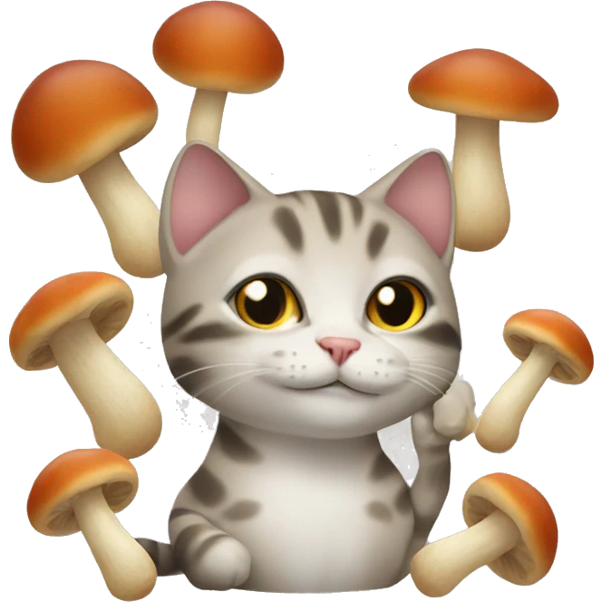 Cat with mushrooms emoji