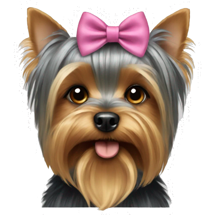 Yorkshire terrier with a bow emoji