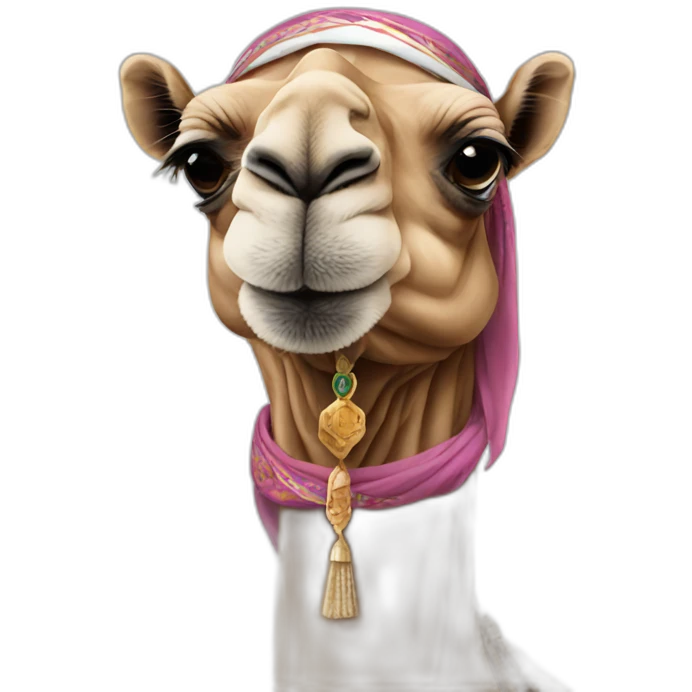 camel wearing arab head scarf emoji