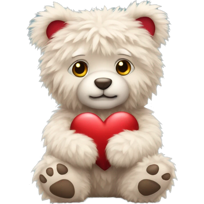  fluffy Valentine's teddy  emoji