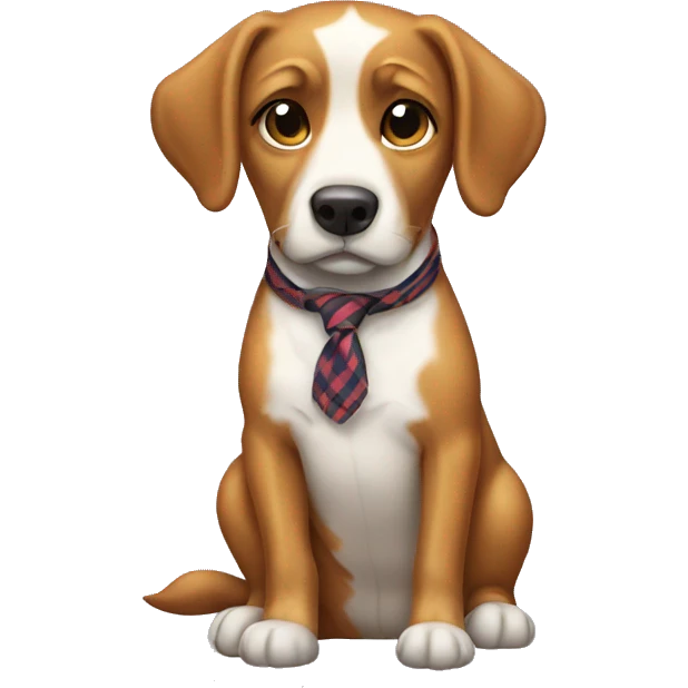 Preppy dog emoji