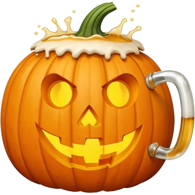 Halloween pumkin with beer emoji