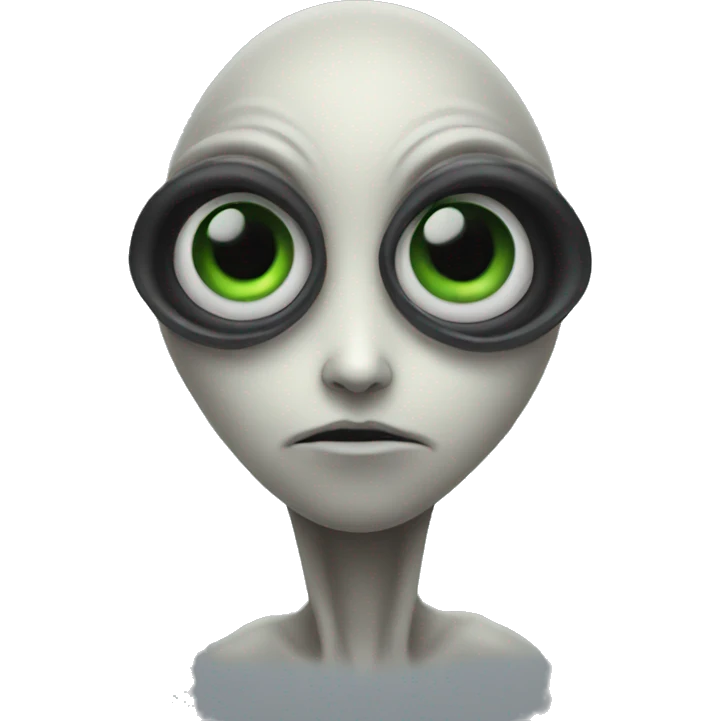 alien, big black eyes emoji