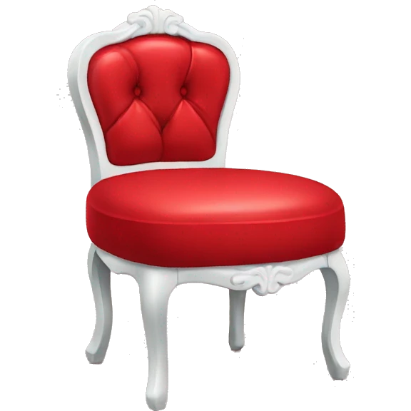 Red vanity chair with a white bow on it emoji
