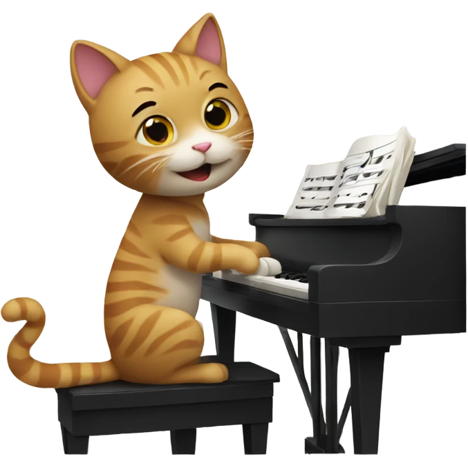 Cat playing piano emoji