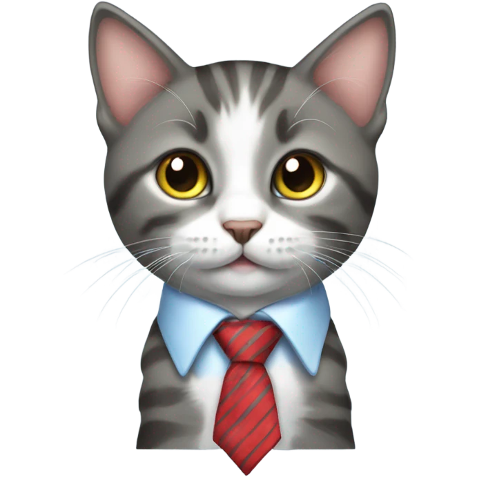 kitten wearing a tie emoji