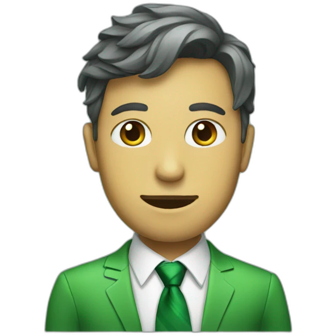Green person with a tie\ emoji