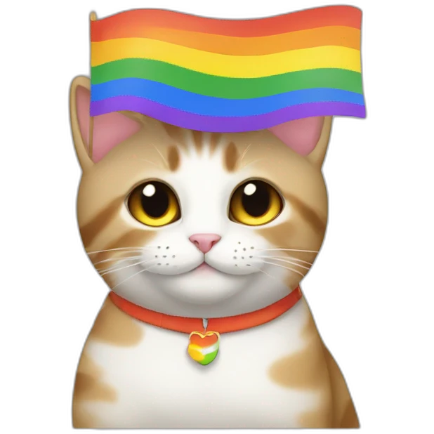 Cat with gay flag emoji