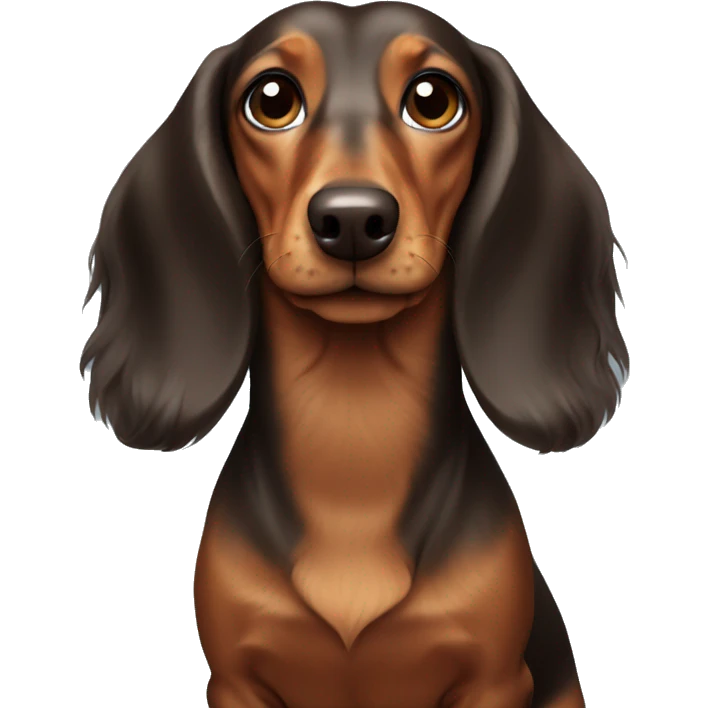 Brown long hair dachshund  emoji