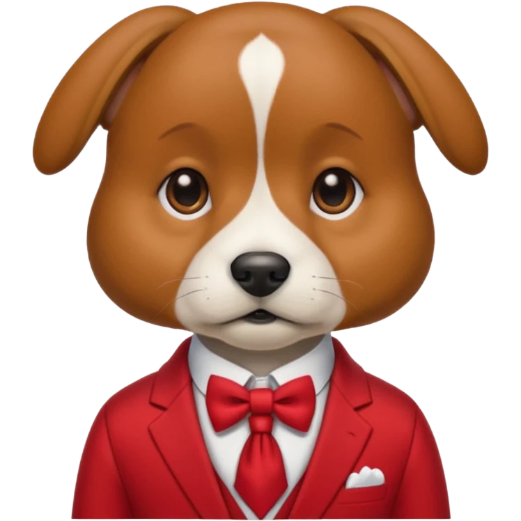 Dog with neckBow in red suit. emoji