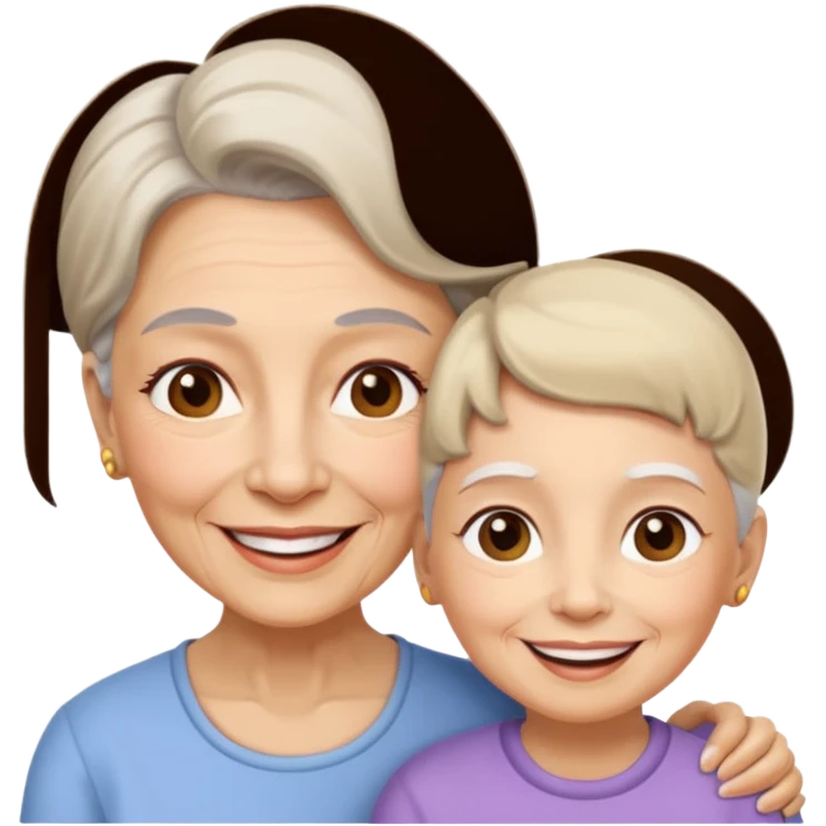 Silueta de anciana e hija emoji