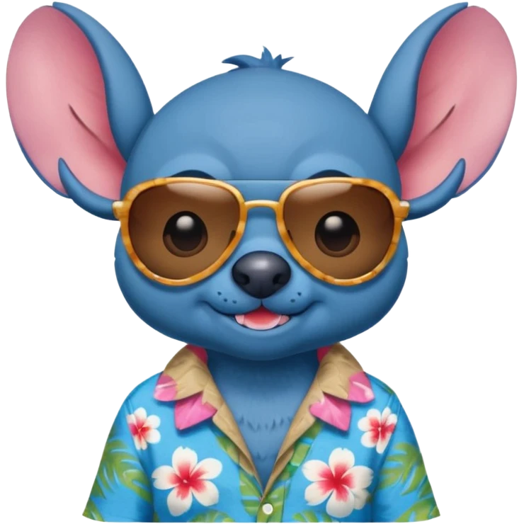 Stitch realista en la playa emoji
