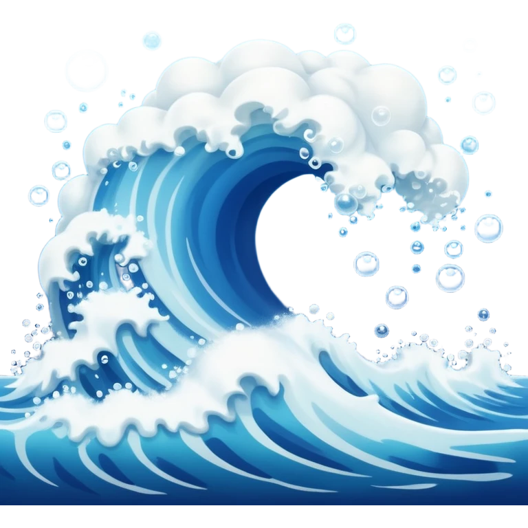 An ocean at a rolling boil with a lot of bubbles errupting from it emoji